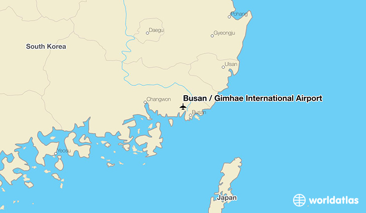 Busan / Gimhae International Airport location on a map