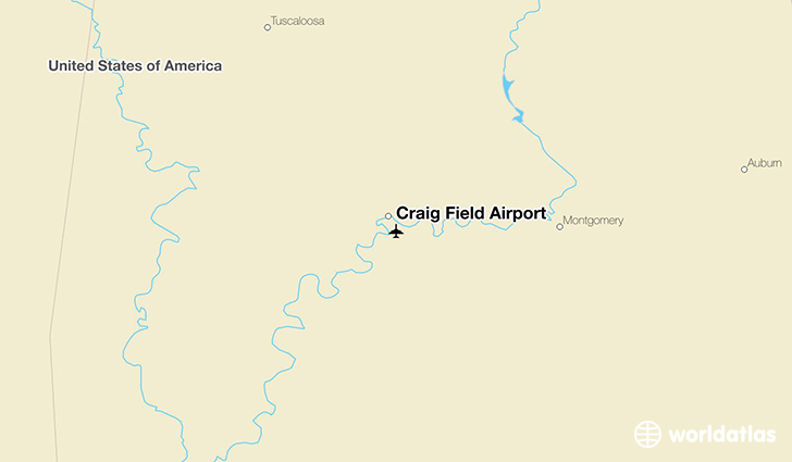 Craig Field Airport location on a map