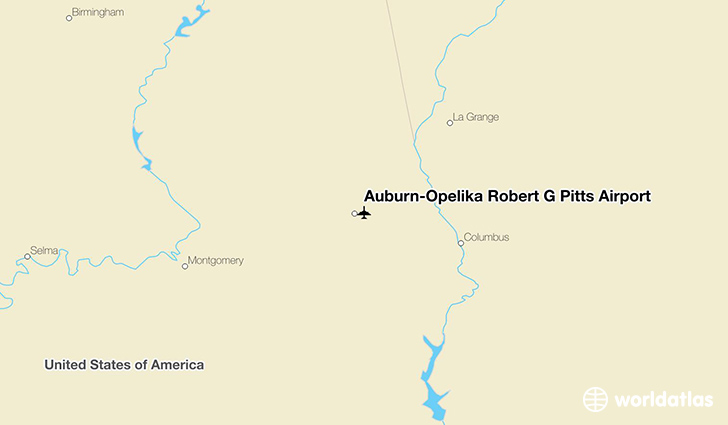 Auburn-Opelika Robert G Pitts Airport location on a map