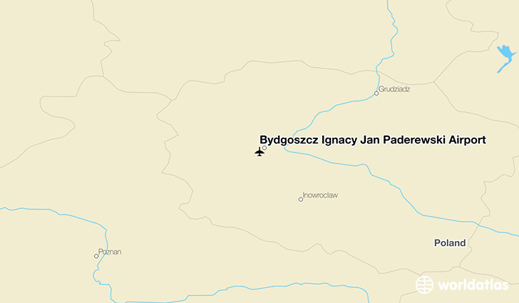 Bydgoszcz Ignacy Jan Paderewski Airport location on a map