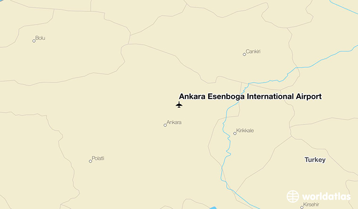 Ankara Esenboğa International Airport location on a map