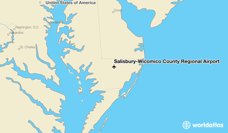 Salisbury-Wicomico County Regional Airport location on a map