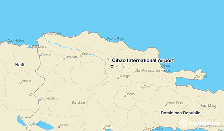 Cibao International Airport location on a map