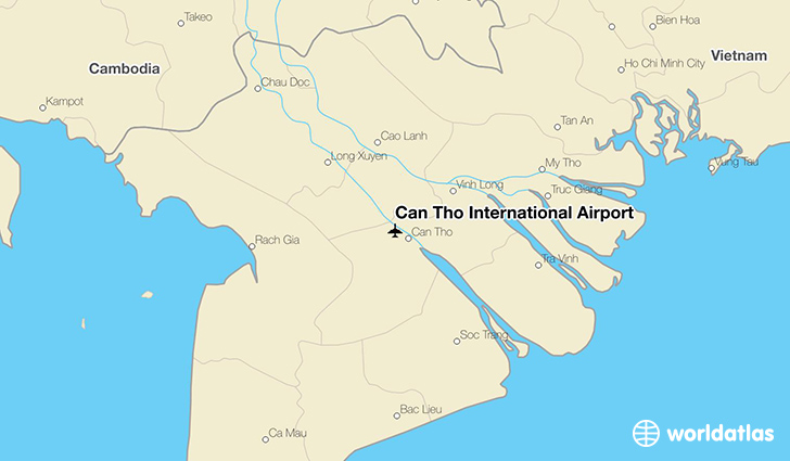 Can Tho International Airport location on a map