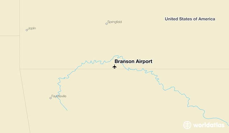 Branson Airport location on a map
