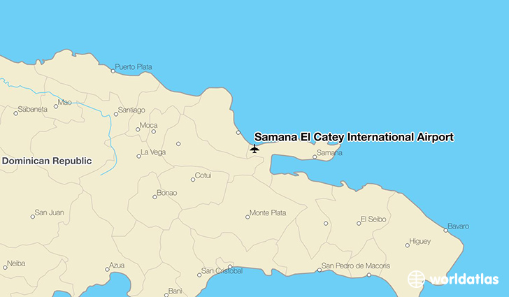 Samaná El Catey International Airport location on a map
