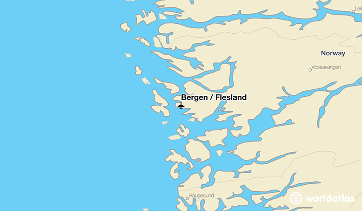Bergen / Flesland location on a map