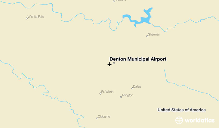 Denton Municipal Airport location on a map