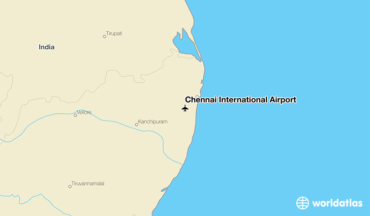 Chennai International Airport location on a map