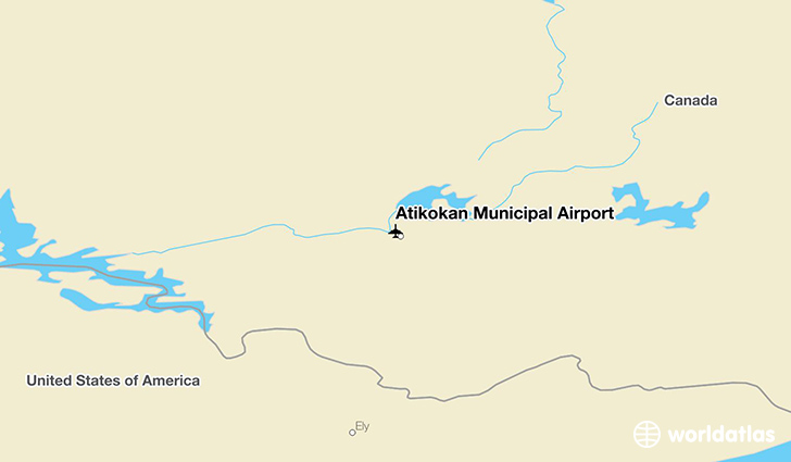 Atikokan Municipal Airport location on a map