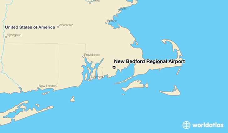 New Bedford Regional Airport location on a map