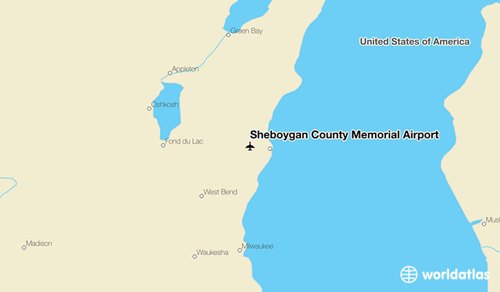 Sheboygan County Memorial Airport location on a map