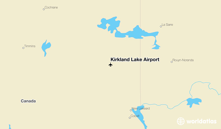 Kirkland Lake Airport location on a map