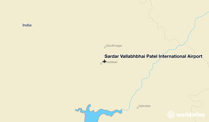 Sardar Vallabhbhai Patel International Airport location on a map