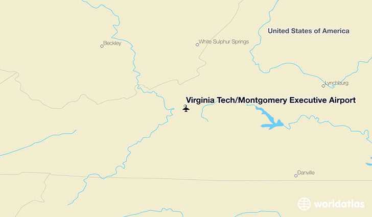 Virginia Tech/Montgomery Executive Airport location on a map