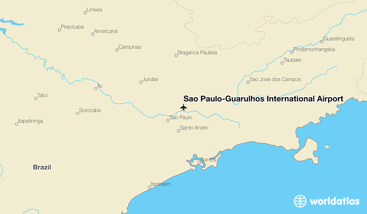 São Paulo–Guarulhos International Airport location on a map