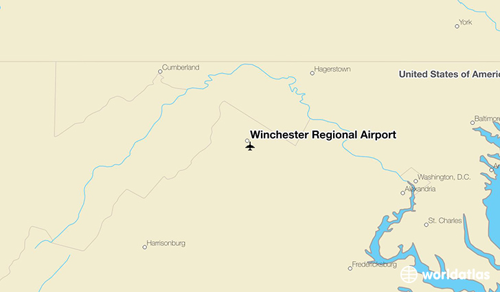Winchester Regional Airport location on a map