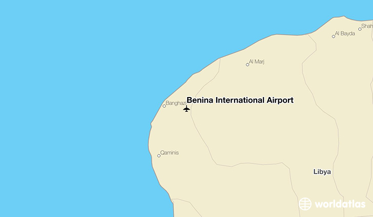 Benina International Airport location on a map