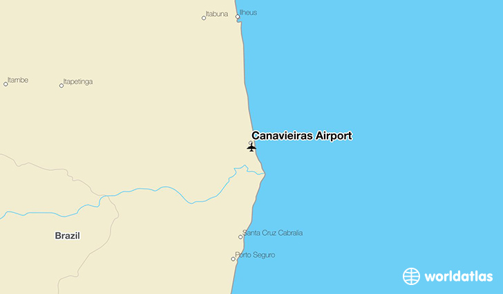 Canavieiras Airport location on a map