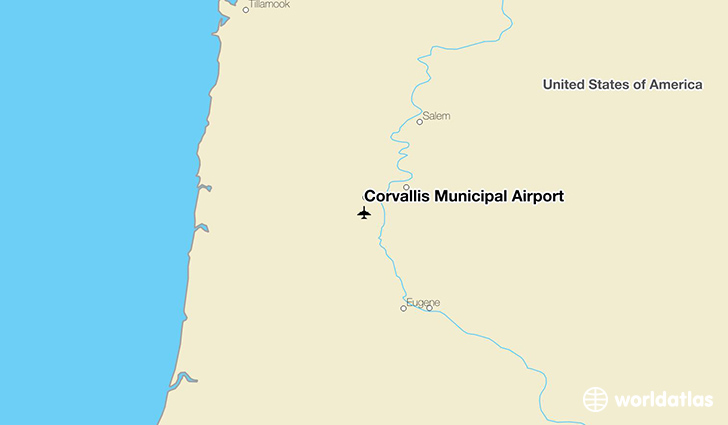Corvallis Municipal Airport location on a map