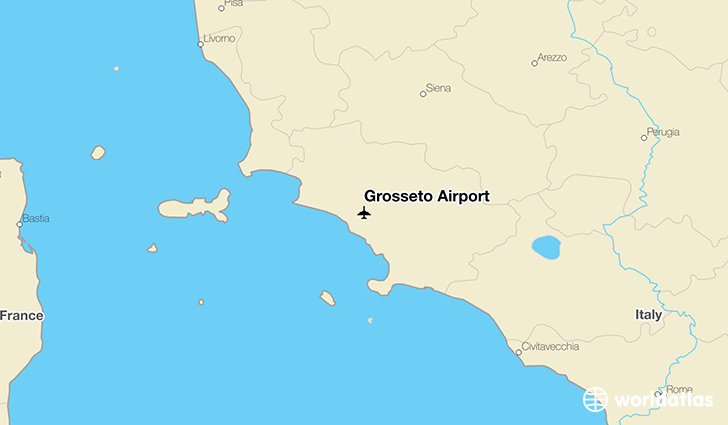 Grosseto Airport location on a map
