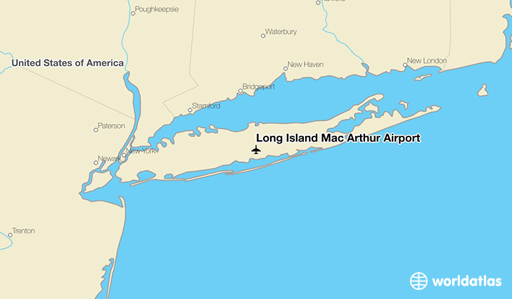 Long Island Mac Arthur Airport location on a map