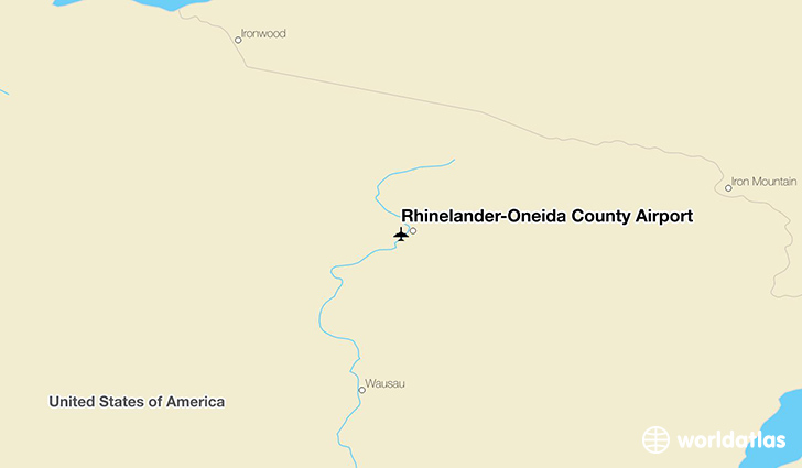 Rhinelander-Oneida County Airport location on a map