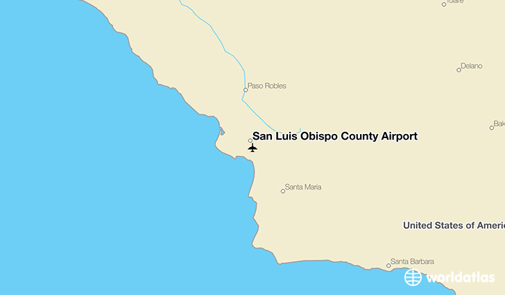 San Luis Obispo County Airport location on a map