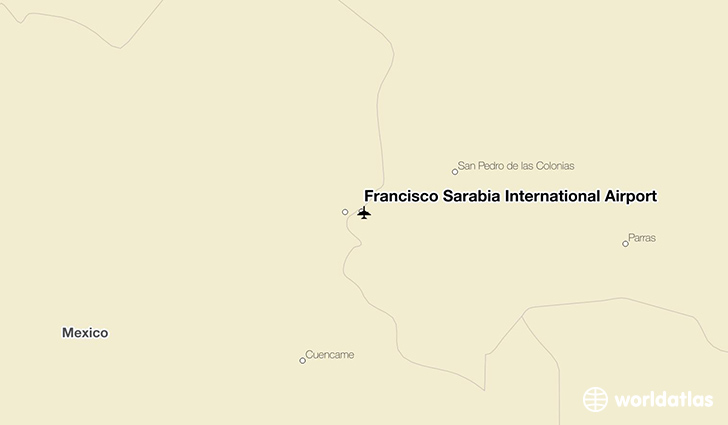 Francisco Sarabia International Airport location on a map