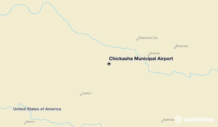 Chickasha Municipal Airport location on a map