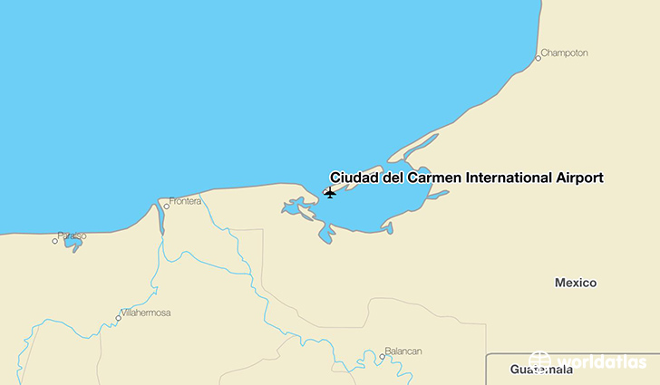 Ciudad del Carmen International Airport location on a map