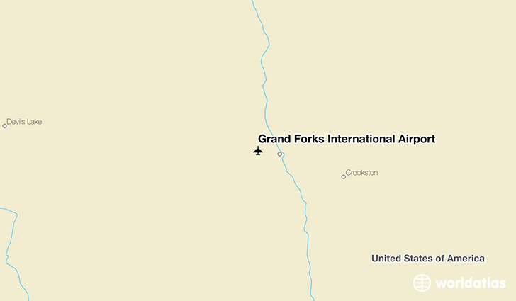 Grand Forks International Airport location on a map