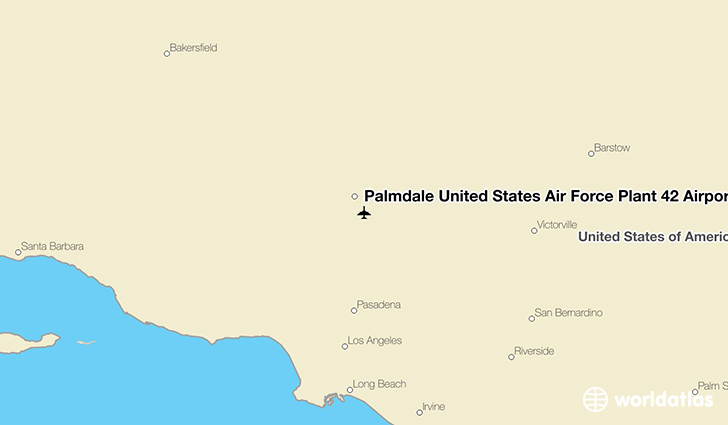 Palmdale United States Air Force Plant 42 Airport location on a map