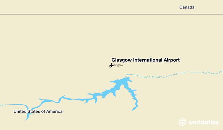 Glasgow International Airport location on a map