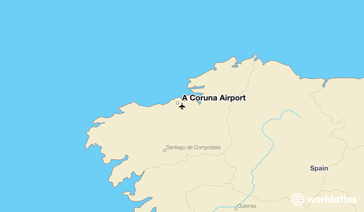 A Coruña Airport location on a map