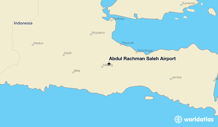 Abdul Rachman Saleh Airport location on a map