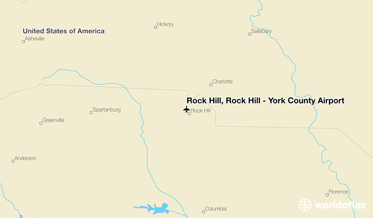 Rock Hill, Rock Hill - York County Airport location on a map