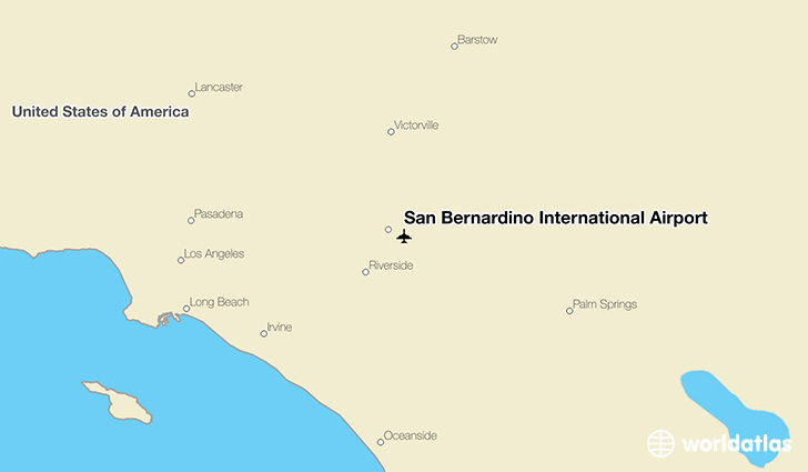 San Bernardino International Airport location on a map