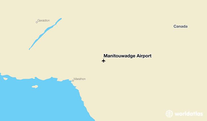Manitouwadge Airport location on a map