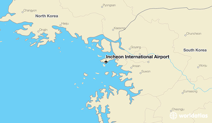 Incheon International Airport location on a map