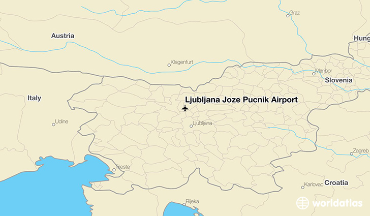 Ljubljana Jože Pučnik Airport location on a map