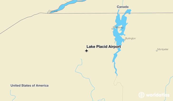 Lake Placid Airport location on a map