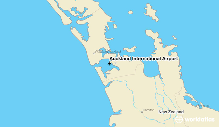 Auckland International Airport location on a map