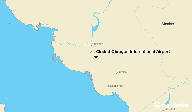 Ciudad Obregón International Airport location on a map