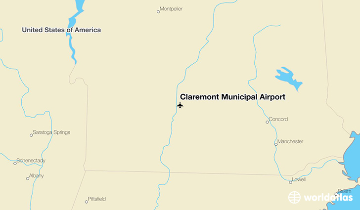 Claremont Municipal Airport location on a map