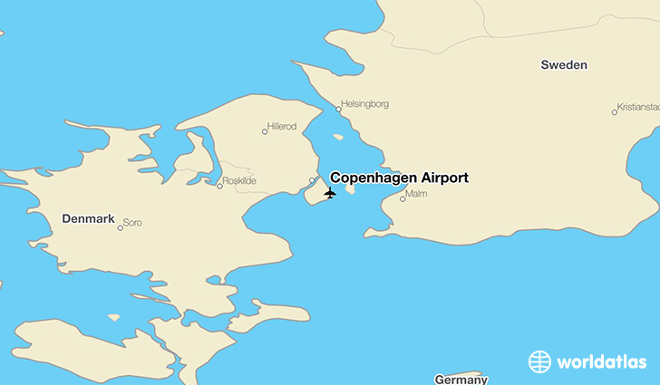 Copenhagen Airport location on a map
