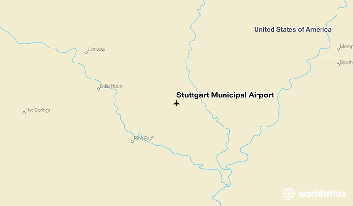 Stuttgart Municipal Airport location on a map