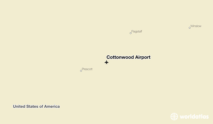 Cottonwood Airport location on a map