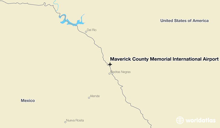 Maverick County Memorial International Airport location on a map
