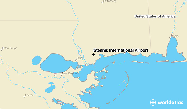 Stennis International Airport location on a map